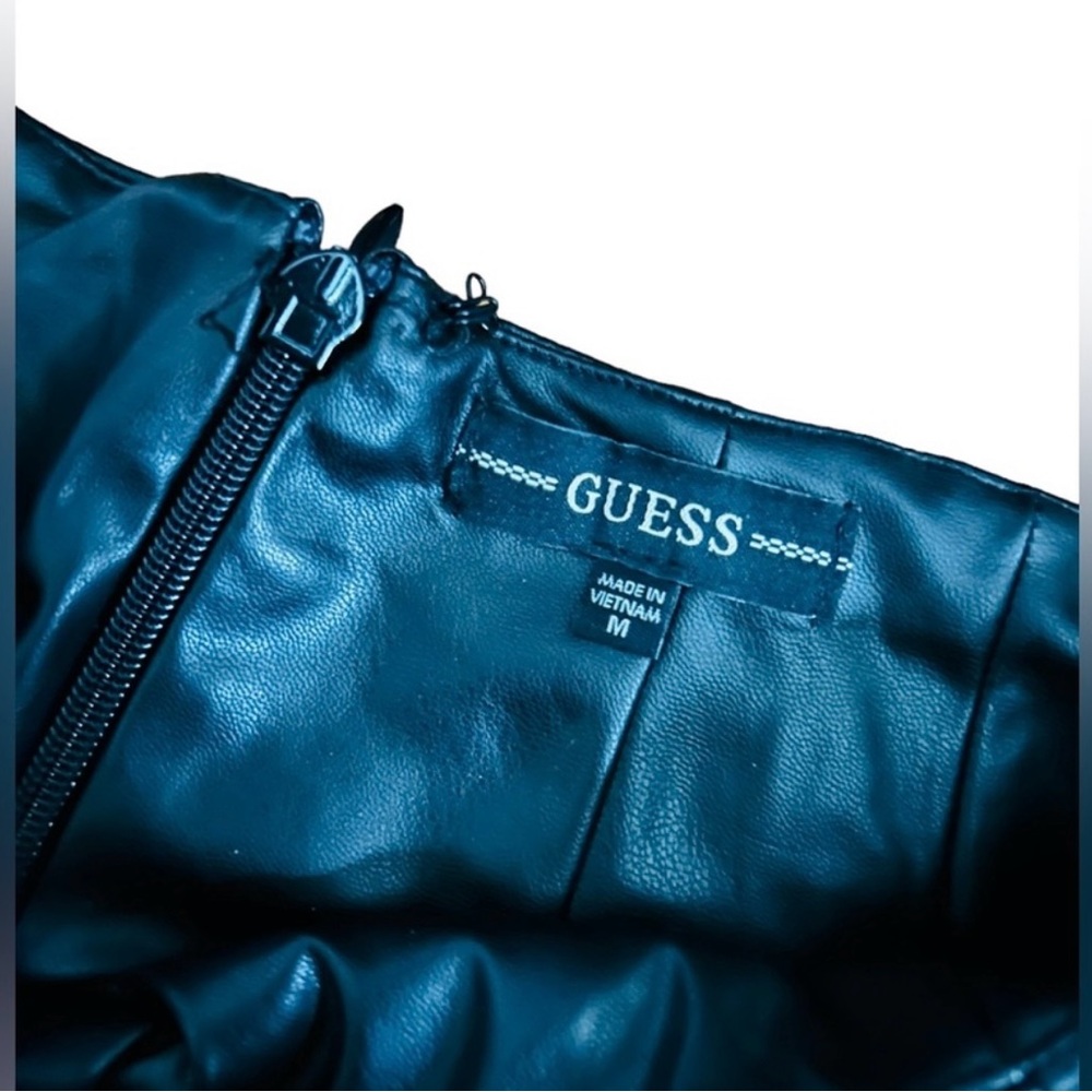 GUESS faux leather pants faux leather leggings zip up back | high waist - Picture 5 of 7
